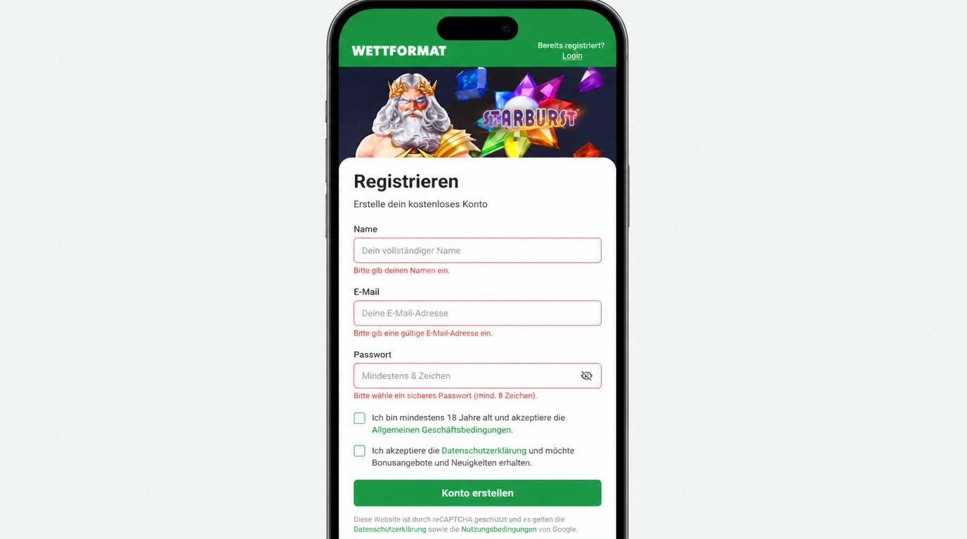 Mobile Anmeldebildschirm mit klaren Eingabefeldern