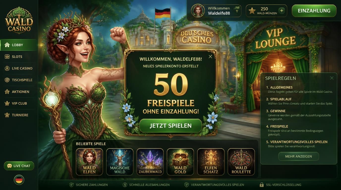 Ein neuer Spieler bekommt 50 Freispiele ohne Einzahlung in Wettformat