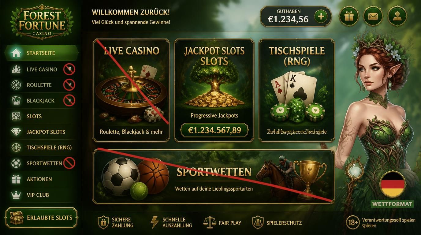 Icons gesperrter Spiele-Kategorien beim Bonus